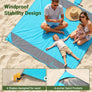 WolfWise 78" × 81" XXL Beach Blanket, Waterproof & Sandproof Picnic Mat with 4 Sand Pockets & 4 Stakes