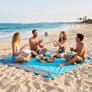 WolfWise 78" × 81" XXL Beach Blanket, Waterproof & Sandproof Picnic Mat with 4 Sand Pockets & 4 Stakes