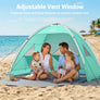 Wolfwise Beach Tent Sun Shelter for 4 Person, UPF 50+, Mint Green