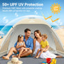 Wolfwise Beach Tent Sun Shelter for 4 Person with UPF 50+ UV Protection,Beige