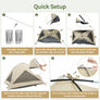 Wolfwise Beach Tent Sun Shelter for 4 Person with UPF 50+ UV Protection,Beige