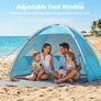 Wolfwise Beach Tent Sun Shelter for 4 Person, UPF 50+ UV Protection, Blue