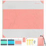 WolfWise 78" × 81" XXL Beach Blanket, Waterproof & Sandproof Picnic Mat with 4 Sand Pockets & 4 Stakes