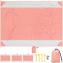 WolfWise 78" × 81" XXL Beach Blanket, Waterproof & Sandproof Picnic Mat with 4 Sand Pockets & 4 Stakes