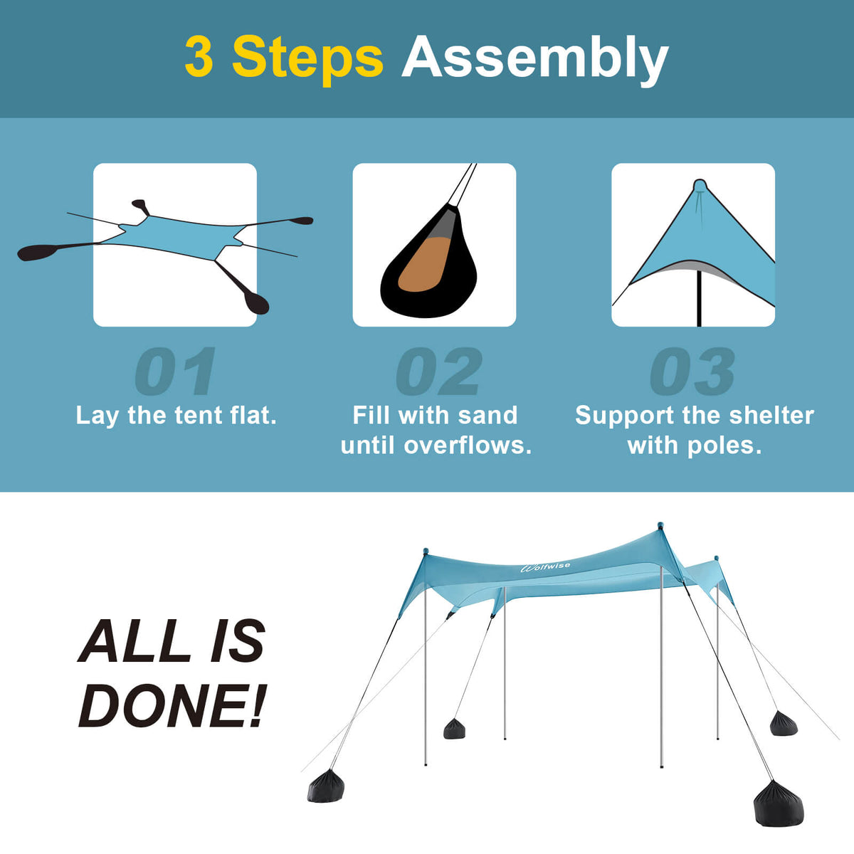 WolfWise ShyShadow S20 Easy Set up Beach Tent