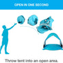 WolfWise pop up beach tent pops up and folds down in seconds, no assembly required.
