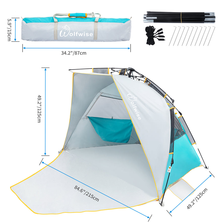 WolfWise GoldSand R10 Easy Setup Beach Tent