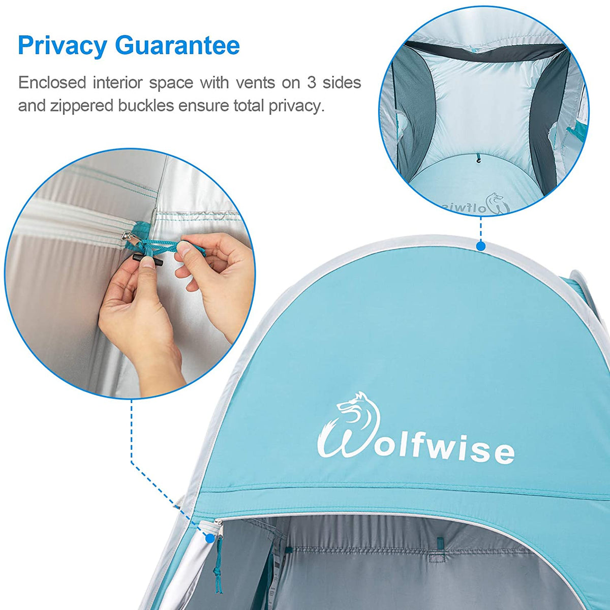 WolfWise Pop up Shower Tent, Pop up Privacy Tent, Portable Shower Tent