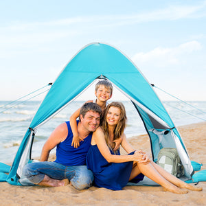 Wolfwise pop up beach tent comfortably fits 2-3 people.