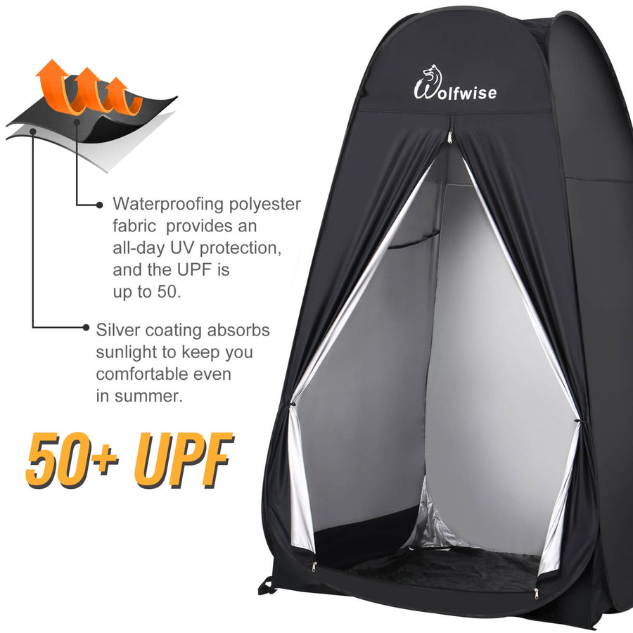 WolfWise pop up privacy tent provides all-day UV protection. Keep you comfortable even in the summer.