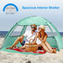 WolfWise Easy Set Up Beach Tent, Mint Green