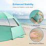 WolfWise Easy Set Up Beach Tent, Mint Green