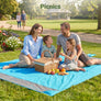WolfWise 78" × 81" XXL Beach Blanket, Waterproof & Sandproof Picnic Mat with 4 Sand Pockets & 4 Stakes
