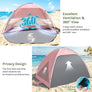 Wolfwise Large Beach Tent Sun Shelter for 3-4 Person, UPF 50+ UV Protection Beach Shade Tent