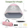 Wolfwise Large Beach Tent Sun Shelter for 3-4 Person, UPF 50+ UV Protection Beach Shade Tent