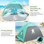 Wolfwise Beach Tent Sun Shelter for 4 Person, UPF 50+, Mint Green