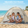 Wolfwise Beach Tent Sun Shelter for 4 Person with UPF 50+ UV Protection,Beige