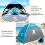 Wolfwise Beach Tent Sun Shelter for 4 Person, UPF 50+, Black Coating