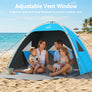 Wolfwise Beach Tent Sun Shelter for 4 Person, UPF 50+, Black Coating