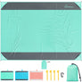 WolfWise 78" × 81" XXL Beach Blanket, Waterproof & Sandproof Picnic Mat with 4 Sand Pockets & 4 Stakes
