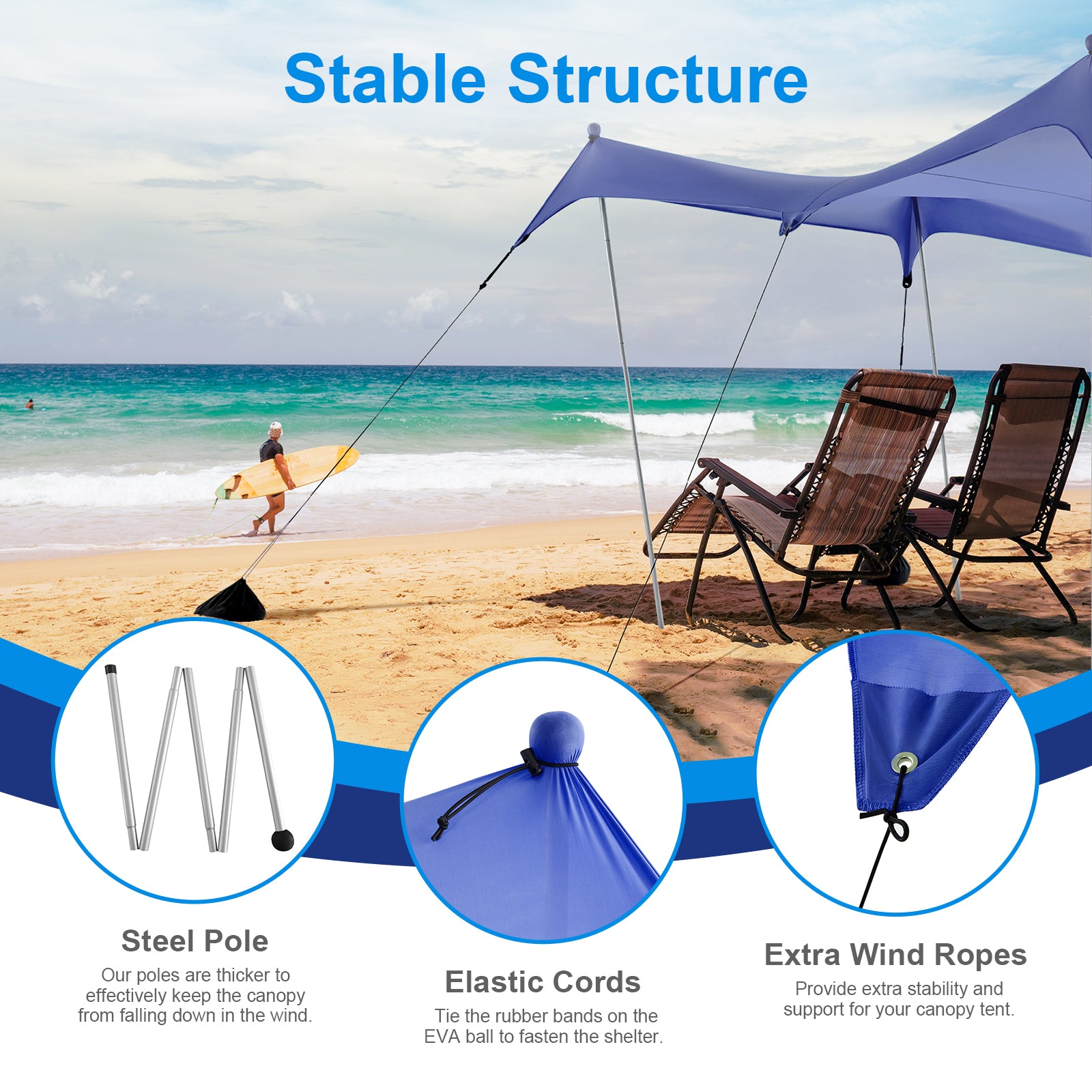 wolfwise beach tent WolfWise ShyShadow S20 Easy Set up Beach Tent, Navy