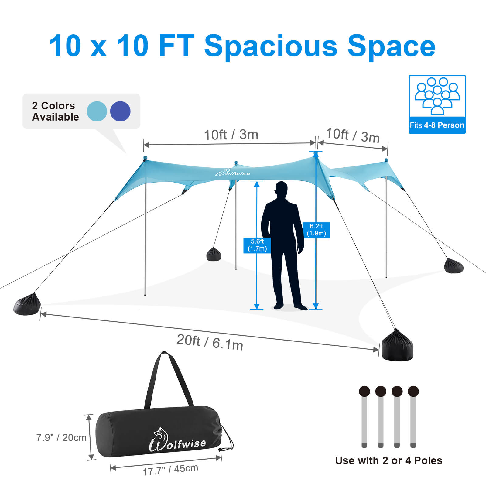 sunny tent m WolfWise ShyShadow S20 Easy Set up Beach Tent