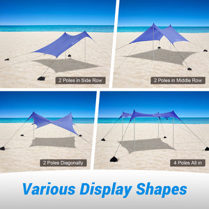 WolfWise ShyShadow S10 Easy Setup Beach Tent, Navy, Large