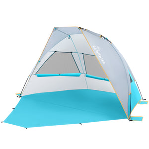WolfWise SunlitSky A20 Portable Beach Tent, Blue, for 4-5 Person
