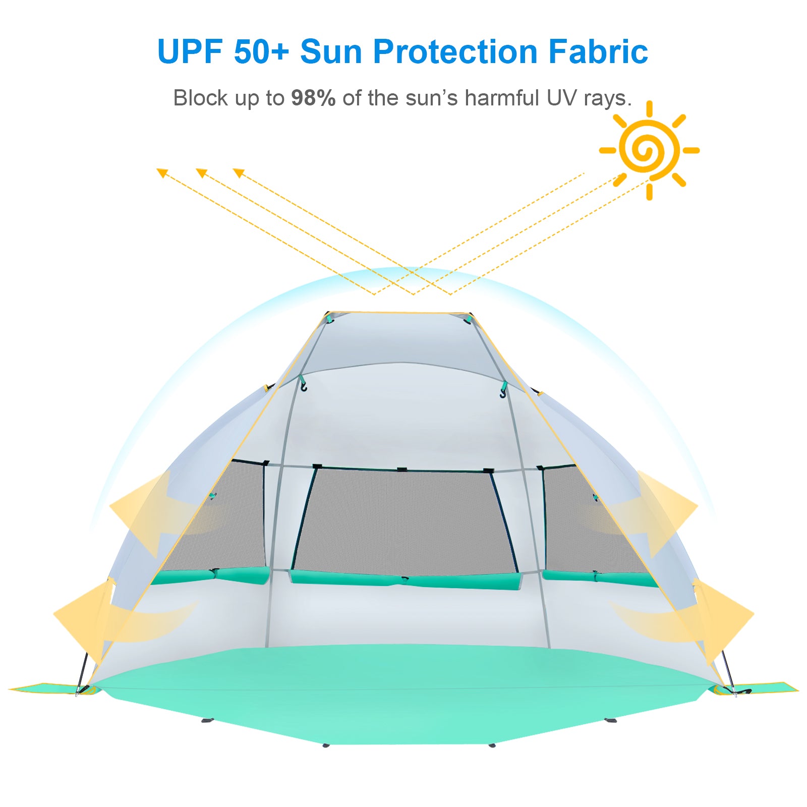 wolfwise 2 personen trekkingzelt WolfWise Portable Beach Tent, Beach Sun Shelter