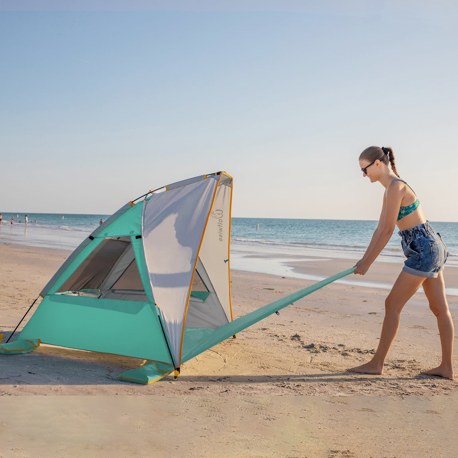 wolfwise 2 personen trekkingzelt WolfWise Portable Beach Tent, Beach Sun Shelter