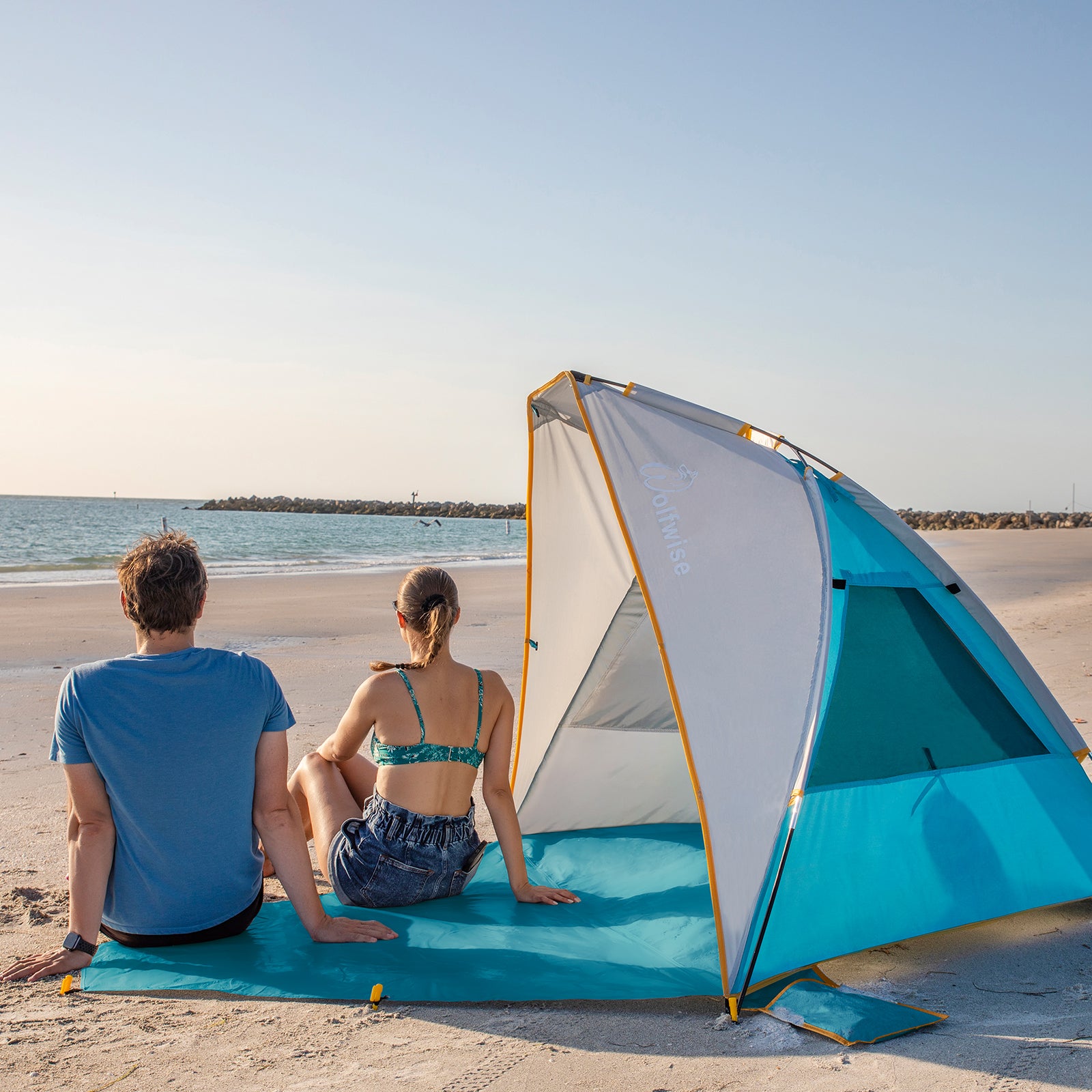 WolfWise Portable Beach Tent, Beach Sun Shelter, Baby Beach Tent