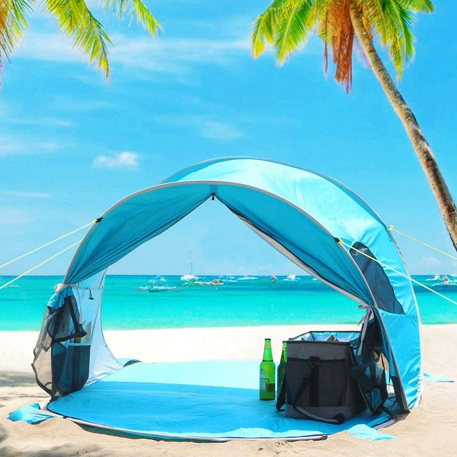 Wolfwise pop up beach tent can be opened back to deliver 360-degree ventilation for better dissipation of body heat and odor.