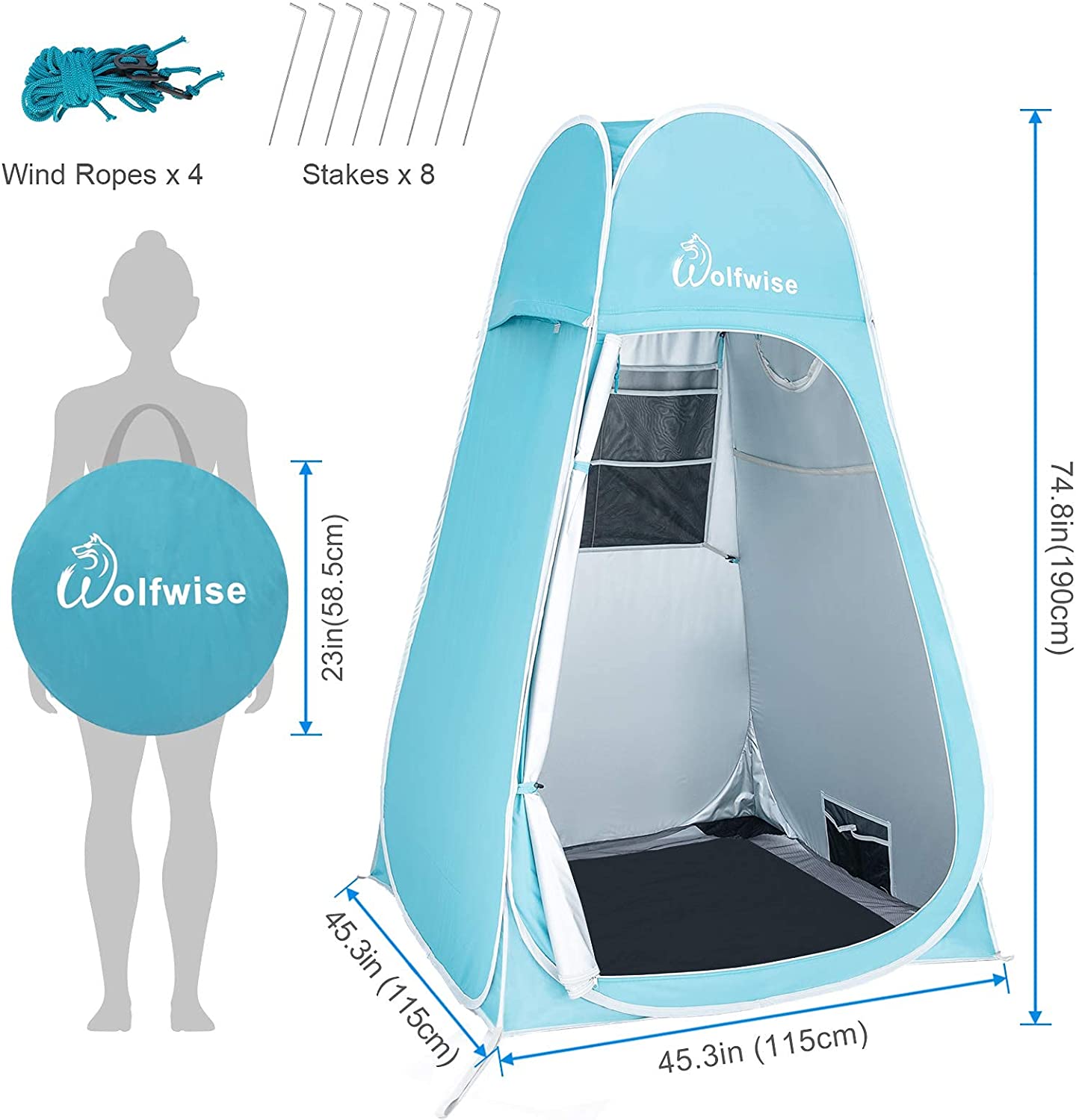 wolfwise pop up zelt WolfWise Pop up Shower Tent, Pop up Privacy Tent, Portable Shower Tent