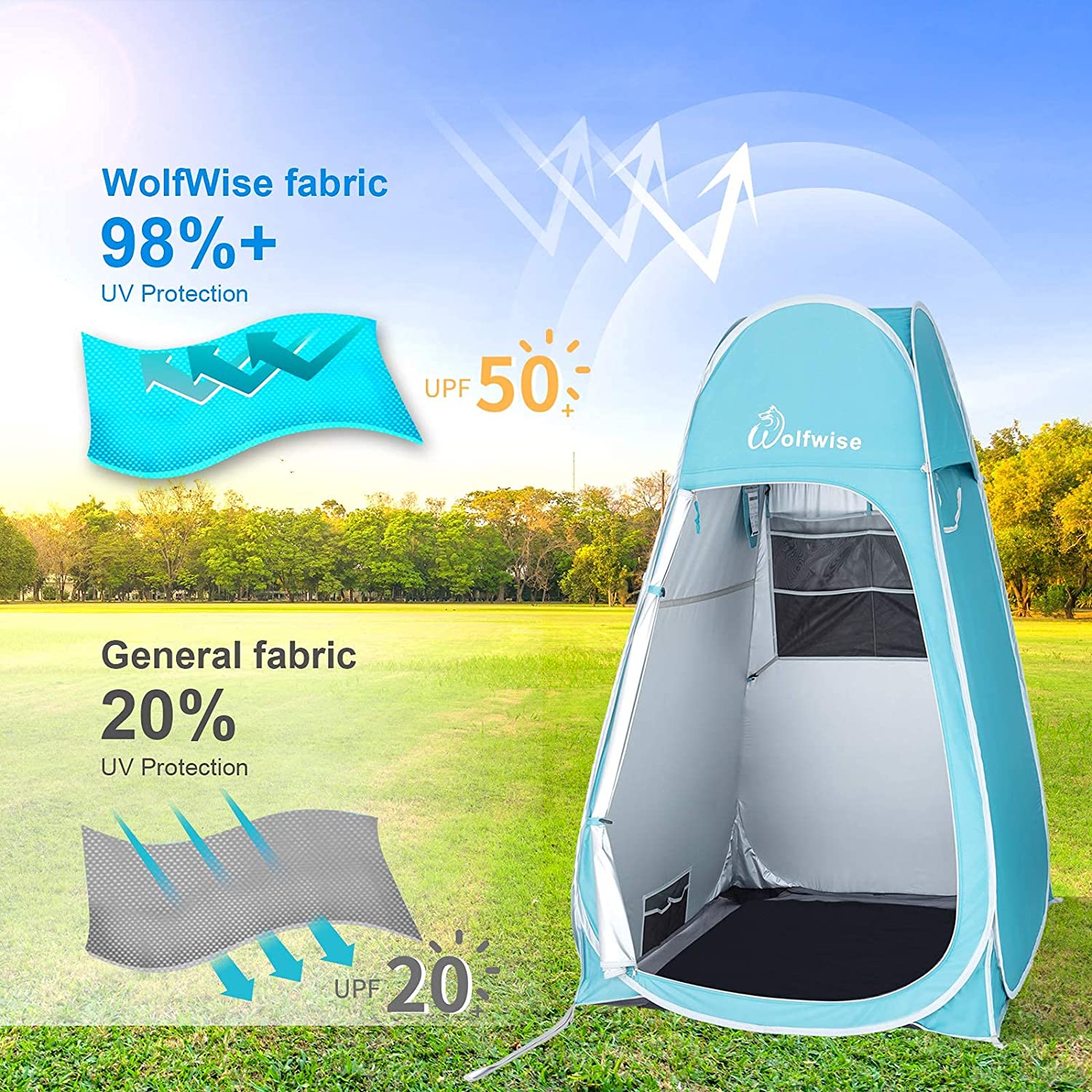 wolfwise pop up zelt WolfWise Portable Pop Up Privacy Shower Tent