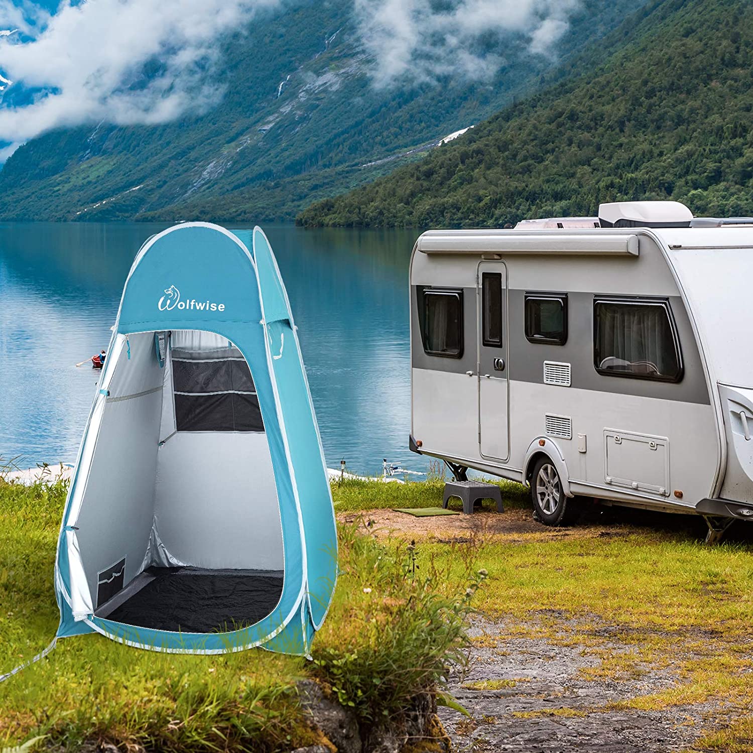 wolfwise pop up zelt WolfWise Pop up Shower Tent, Pop up Privacy Tent, Portable Shower Tent