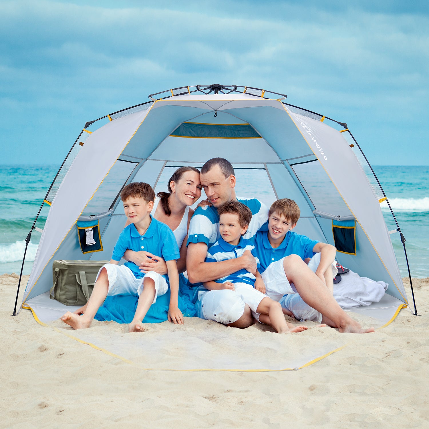 beach tent set up Wolfwise Easy Setup Beach Tent, Instant Sun Shelter, Baby Beach Tent – WolfWise