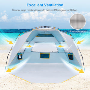 Wolfwise Easy Setup Beach Tent, Instant Sun Shelter, Baby Beach Tent – WolfWise