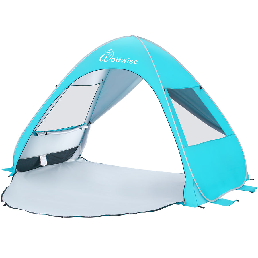 WolfWise AquaBreeze A20 UPF 50+ Easy Pop Up Beach Tent Sun Shelter Instant Automatic Portable Sport Umbrella Indoor Playhouse Baby Canopy Cabana