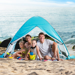 Wolfwise pop up beach tent comfortably fits 3-4 people or 2 regular beach chairs.