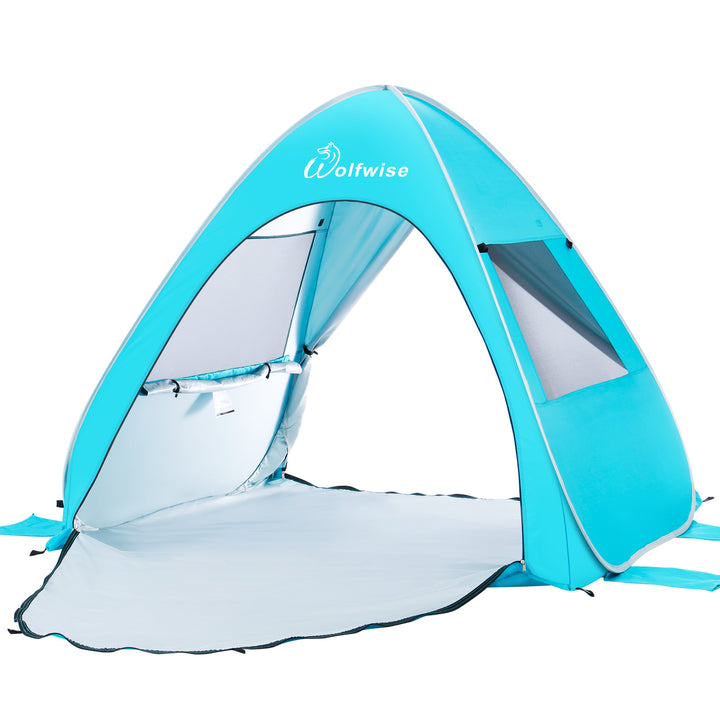 WolfWise AquaBreeze A10 UPF 50+ Easy Pop Up Beach Tent Sun Shelter Instant Automatic Portable Sport Umbrella Indoor Playhouse Baby Canopy Cabana