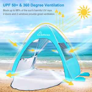 lovin summer beach tent WolfWise Pop up Beach Tent, Beach Sun Shelter, Baby Beach Tent