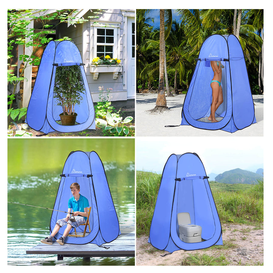 WolfWise camping privacy tent is ideal for changing clothes, growing plants, fishing, and using the bathroom when camping.
