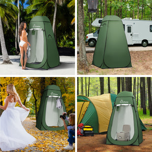 WolfWise pop up shower tent is ideal for changing clothes, showering in the wild, outdoor shooting, and using the bathroom when camping.