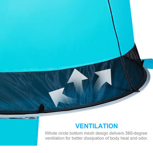 WolfWise pop up beach shade delivers 360 degree ventilation for better dissipation of body heat and odor.