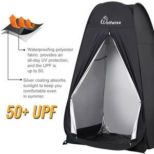 WolfWise pop up privacy tent provides all-day UV protection. Keep you comfortable even in the summer.